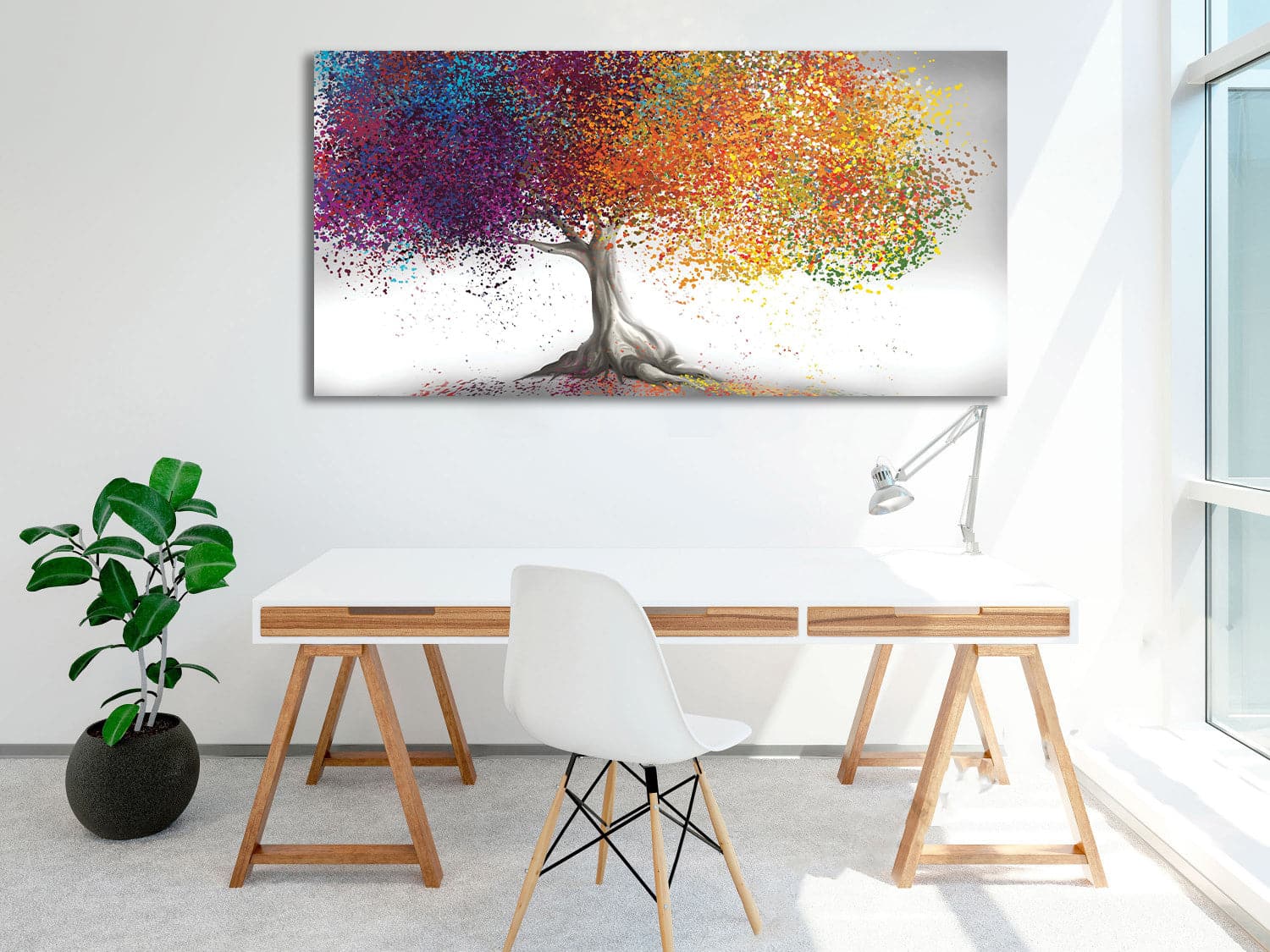 Framed 1 Panel - Rainbow Tree