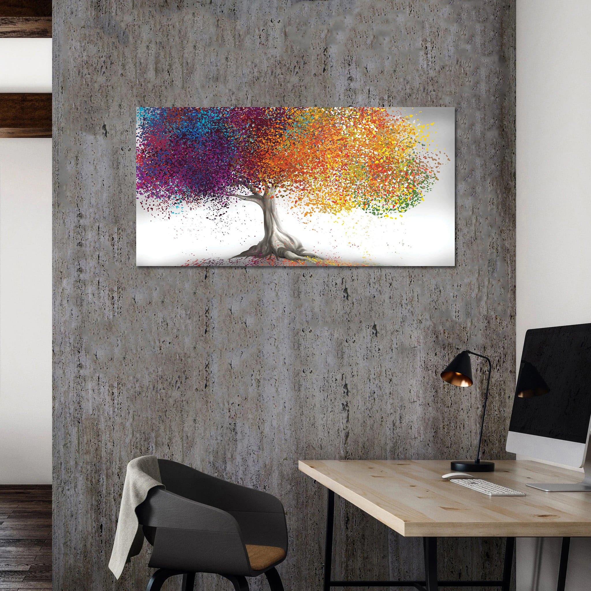 Framed 1 Panel - Rainbow Tree