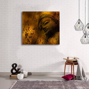 Pine Stretched  Framed 1 Panel - Buddha