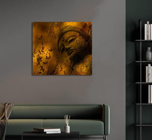 Pine Stretched  Framed 1 Panel - Buddha