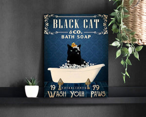 Pine Stretched  Framed 1 Panel - Wash Your Paws