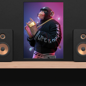 Pine Stretched  Framed 1 Panel - DJ Monkey