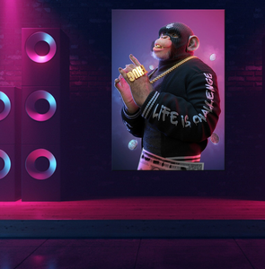 Pine Stretched  Framed 1 Panel - DJ Monkey