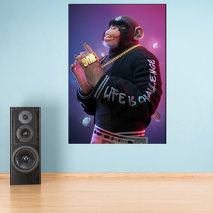 Pine Stretched  Framed 1 Panel - DJ Monkey