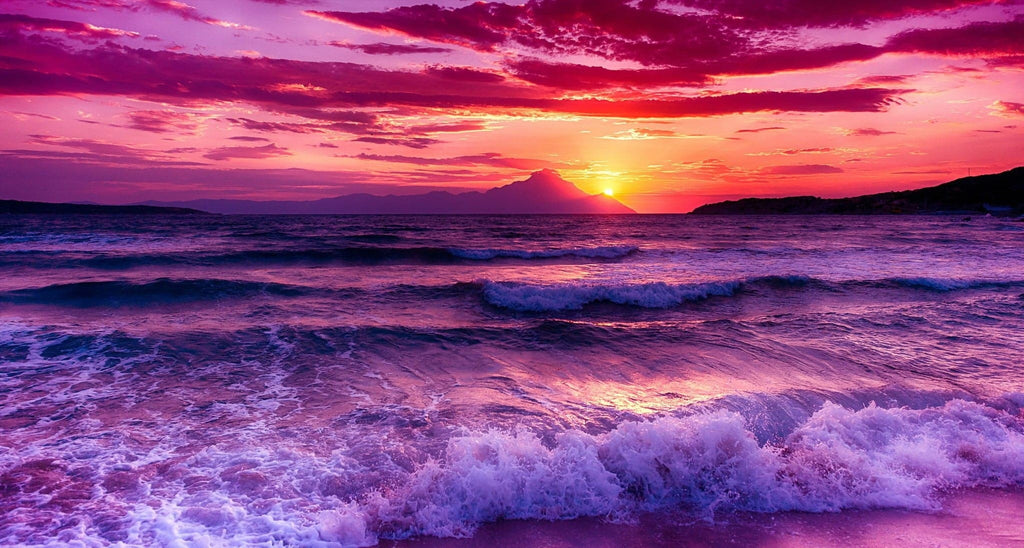 Pine Stretched  Framed 1 Panel - Sunset in Purple