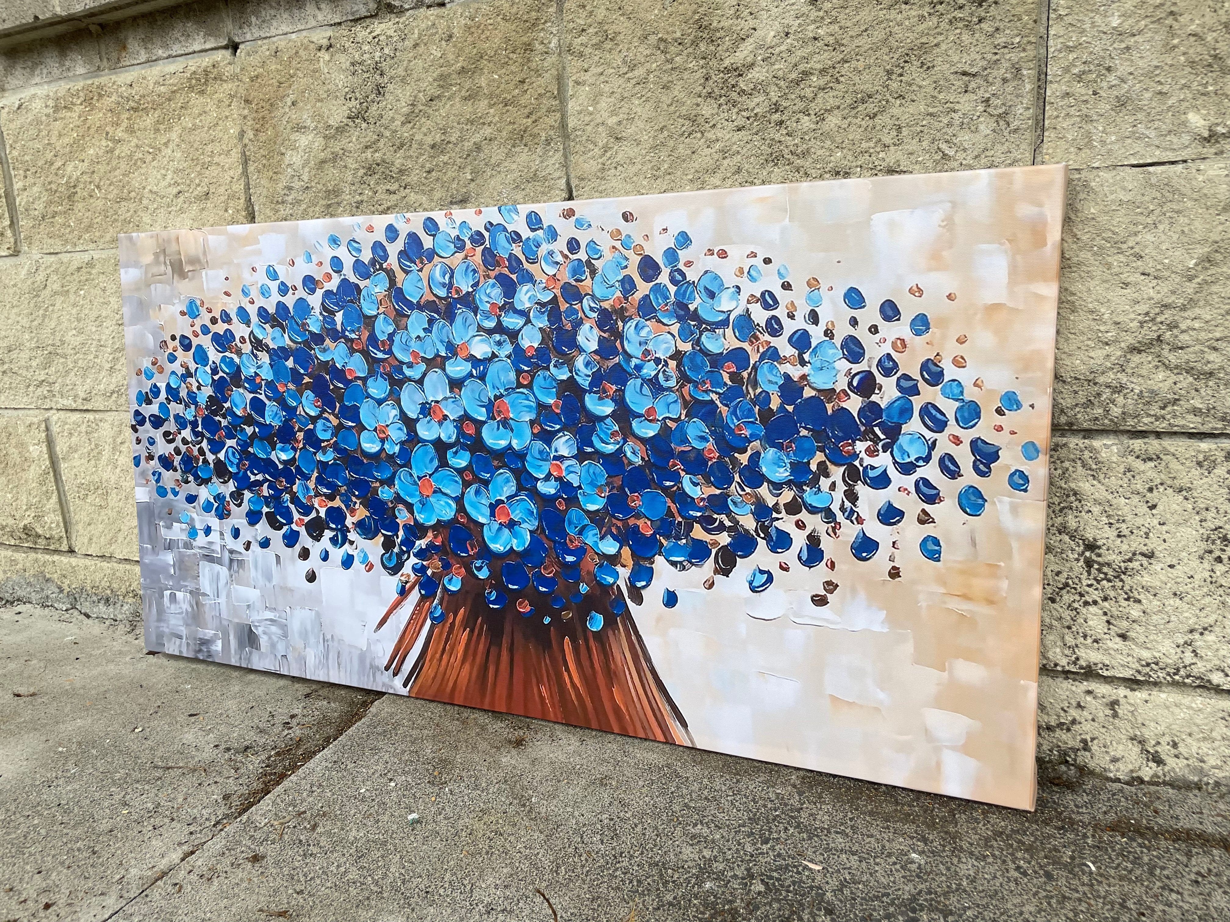 Framed 1 Panel - Blue Flower