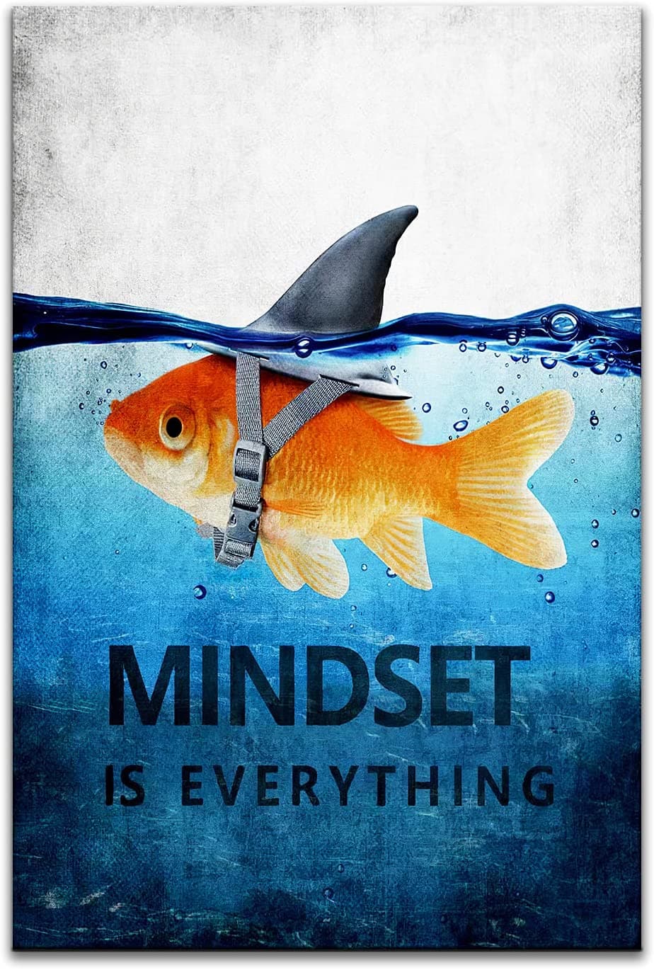 Pine Stretched  Framed 1 Panel - Mindset is every thing