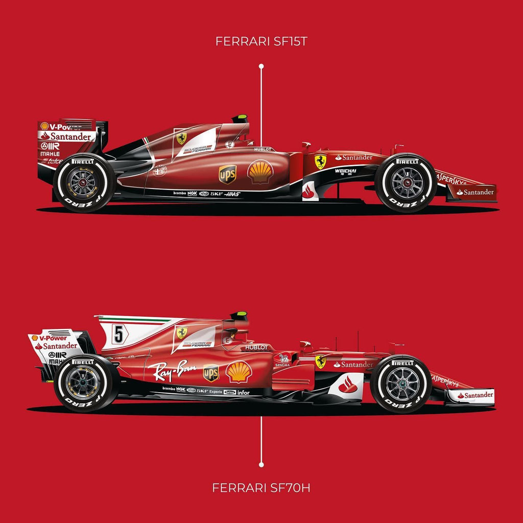 Pine Stretched  Framed 1 Panel - Ferrari Formula One