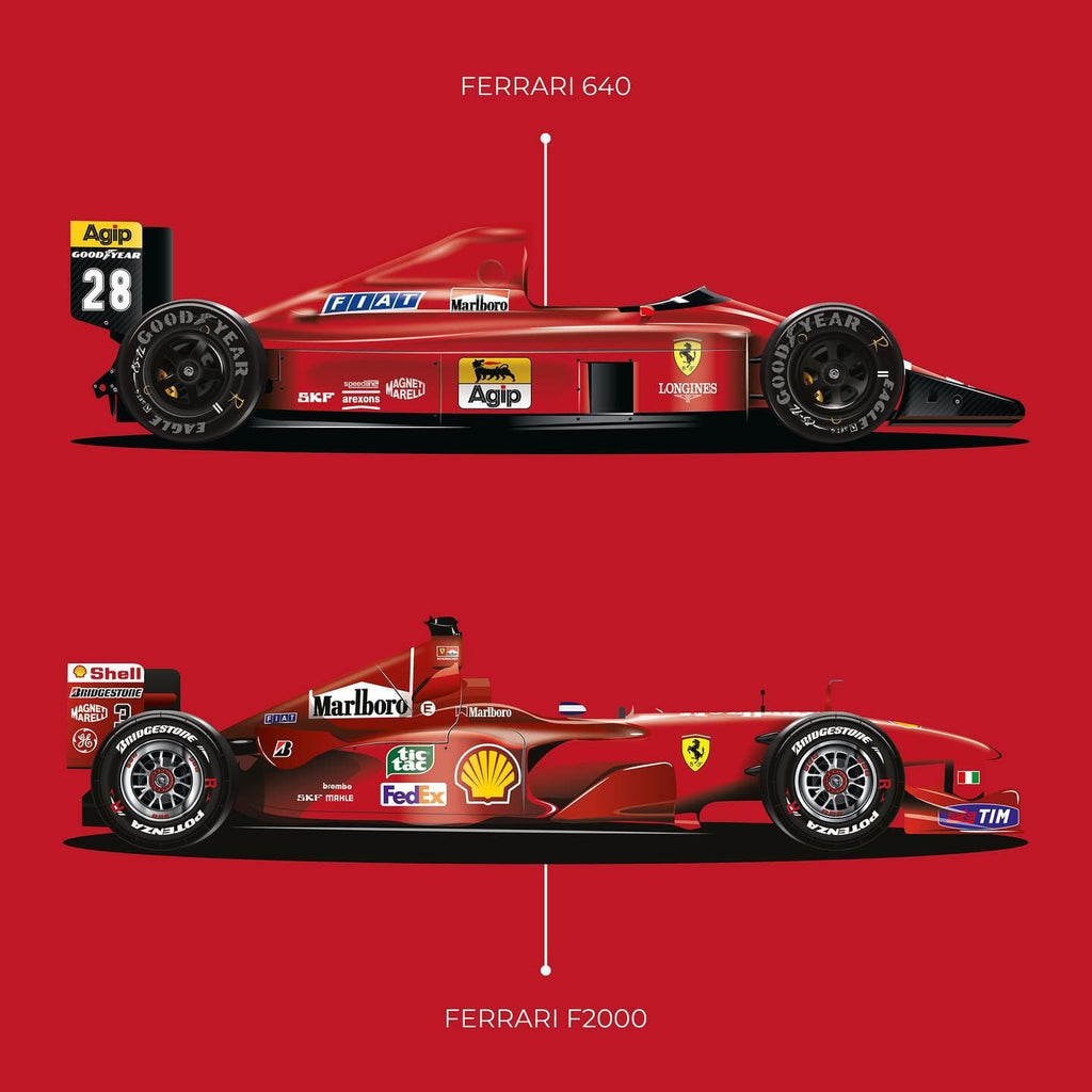 Pine Stretched  Framed 1 Panel - Ferrari Formula One