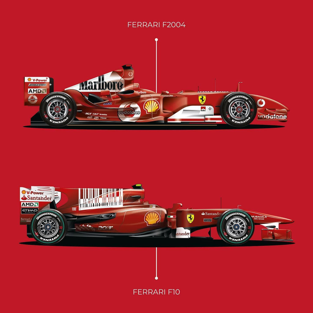 Pine Stretched  Framed 1 Panel - Ferrari Formula One