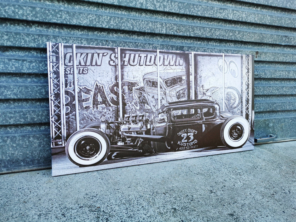Pine Stretched  Framed 1 Panel - Finished Products - Classic Car