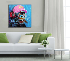 Pine Stretched  Framed 1 Panel - DJ Monkey
