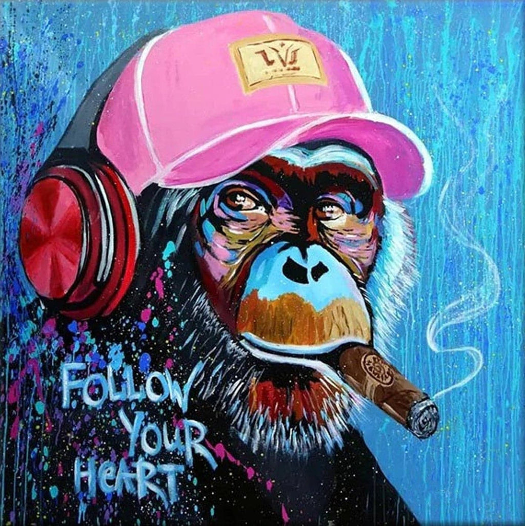Pine Stretched  Framed 1 Panel - DJ Monkey