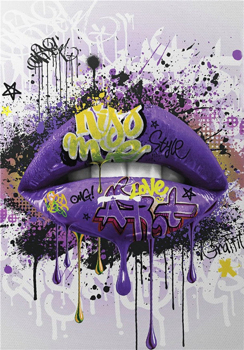 Pine Stretched  Framed 1 Panel - Lips Art