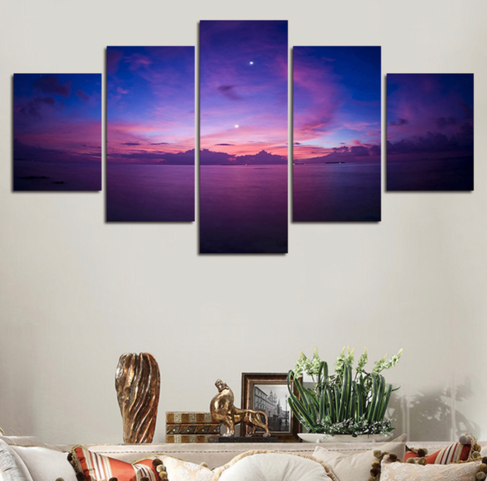 Pine Stretched  Framed 5 Panels - Landscape