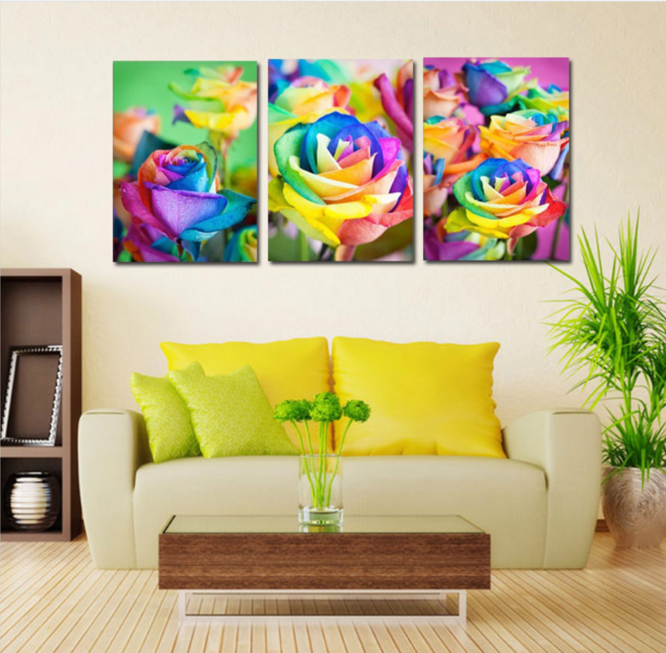 Framed 3 Panels - Flower