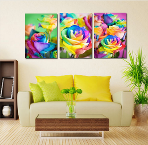 Framed 3 Panels - Flower