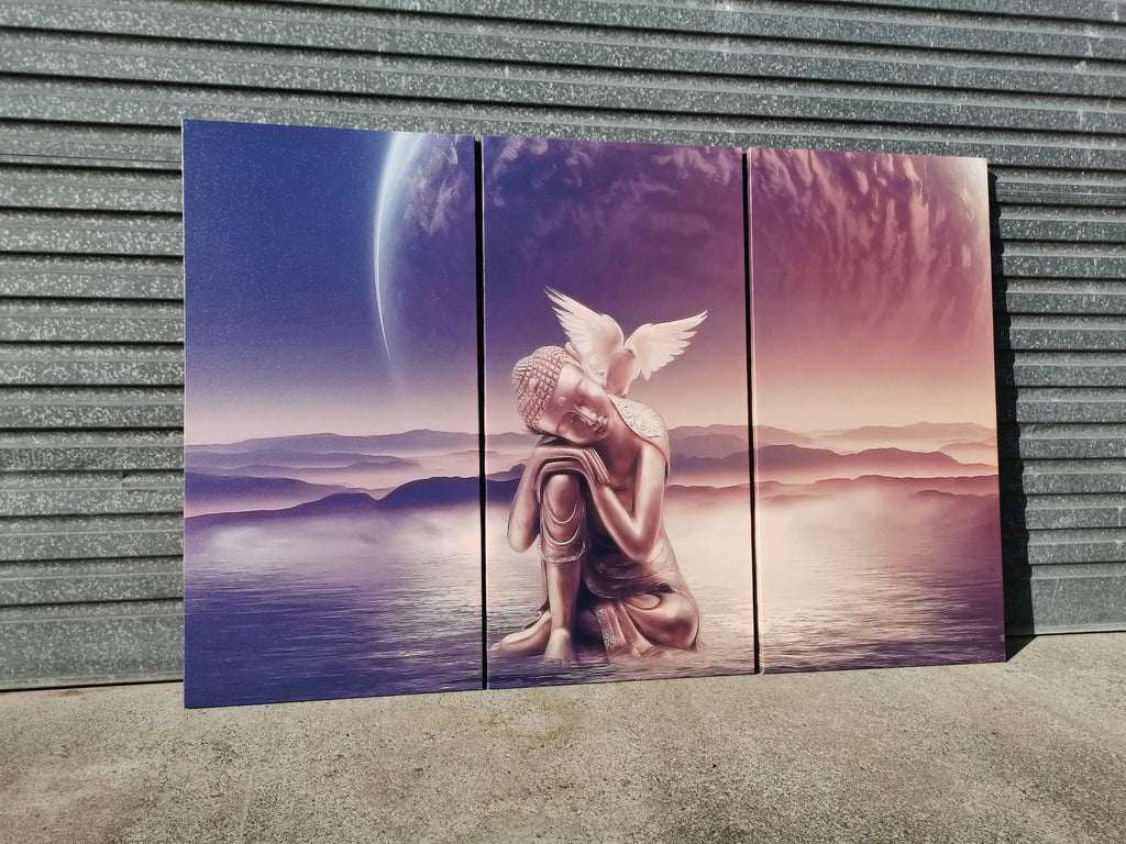 Framed 3 Panels - Finished Products - Buddha