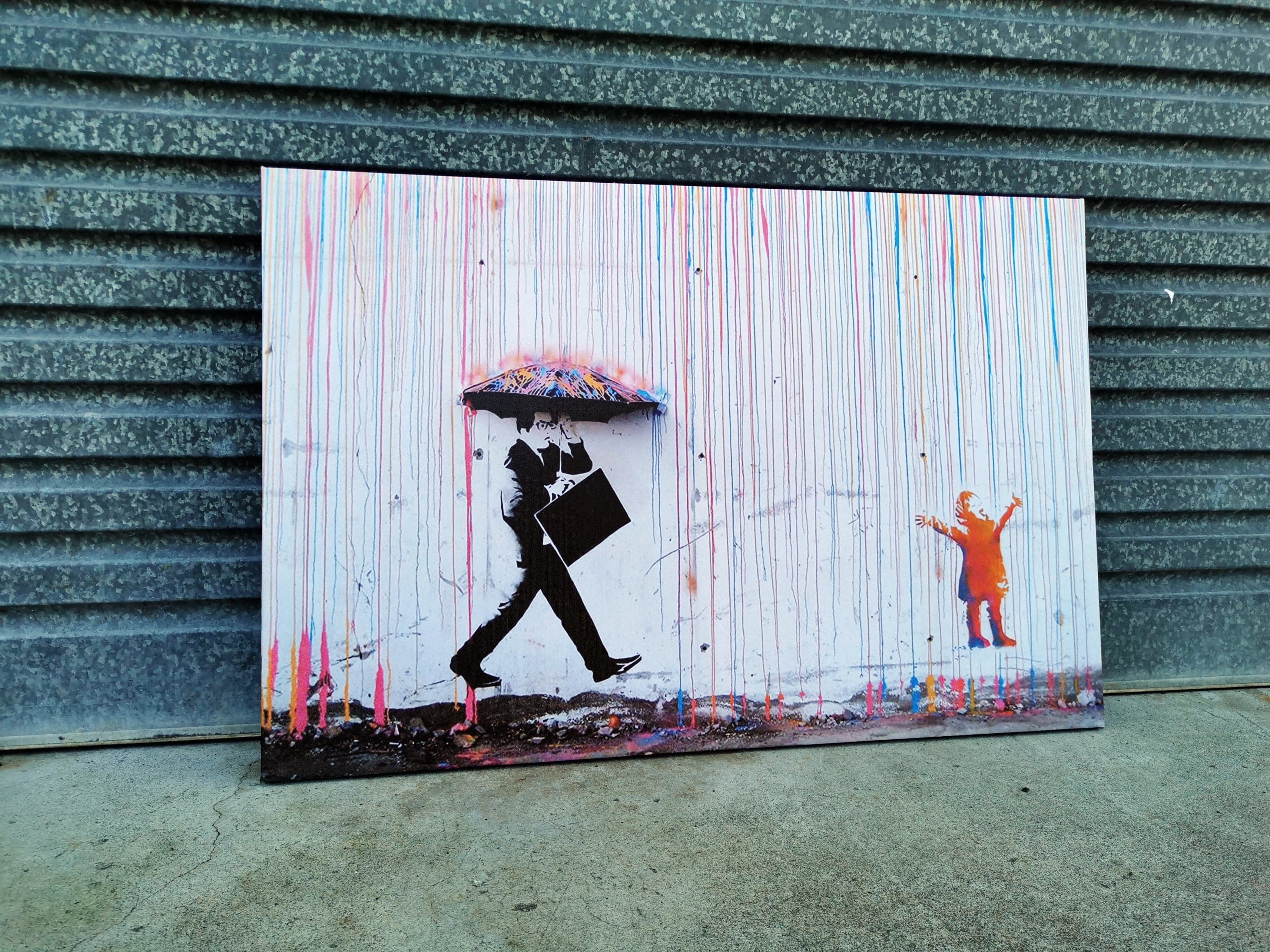 Banksy | Urban Graffiti Canvas Wall Art Print Poster | Home Decor | Stretched 1 Panel - Finished Products