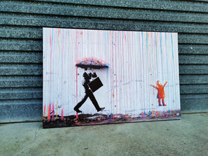 Banksy | Urban Graffiti Canvas Wall Art Print Poster | Home Decor | Stretched 1 Panel - Finished Products