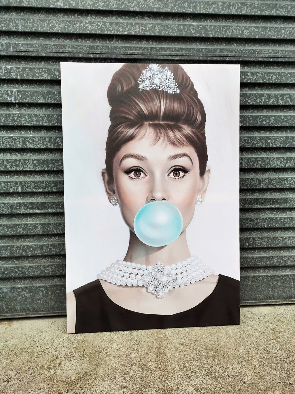 Pine Stretched  Framed 1 Panel -Finished Products - Audrey Hepburn
