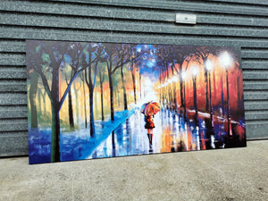 Pine Stretched  Framed 1 Panel - Finished Products - Raining Night