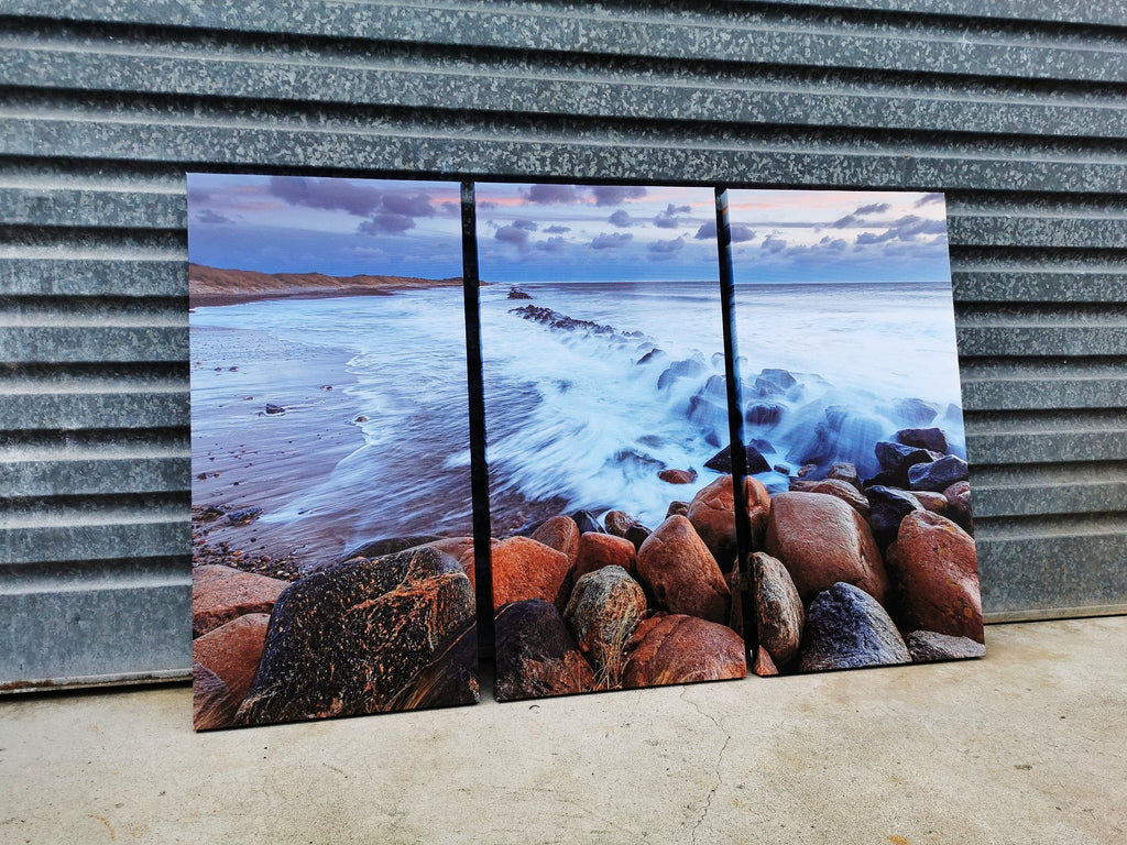 Pine Stretched  Framed 3 Panels - Finished Products - Seascape