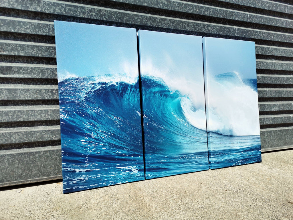 Pine Stretched  Framed 3 Panels - Finished Products - Wave