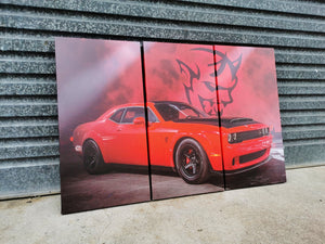 Framed 3 Panels - Dodge Challenger