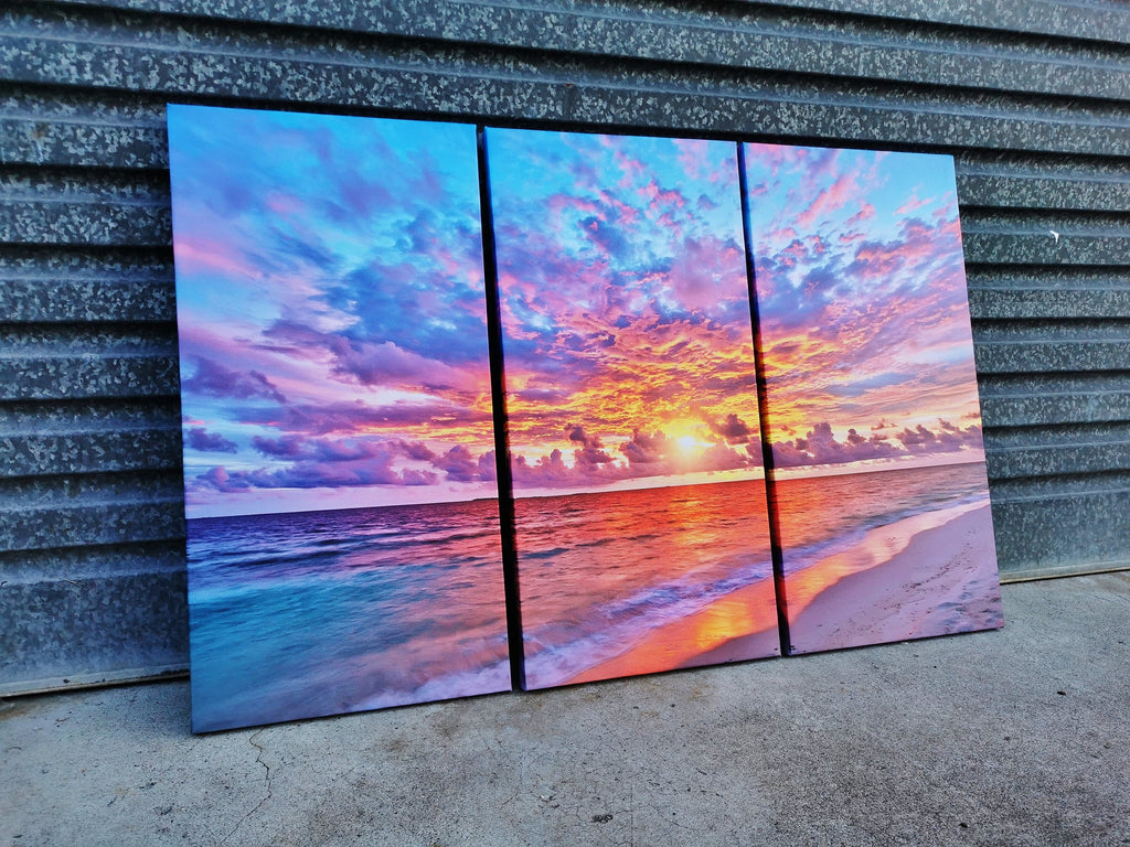 Pine Stretched  Framed 3 Panels - Finished Products - NZ Beach