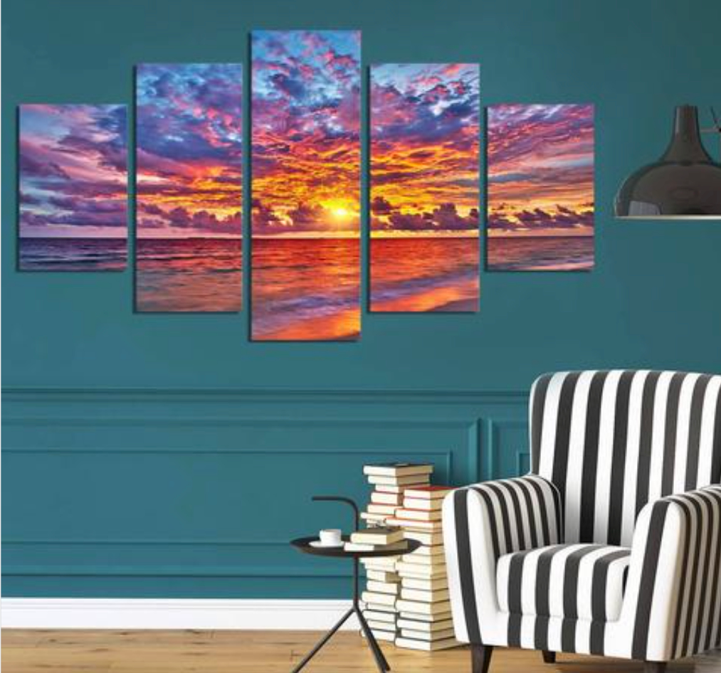 Pine Stretched  Framed 5 Panels - Landscape