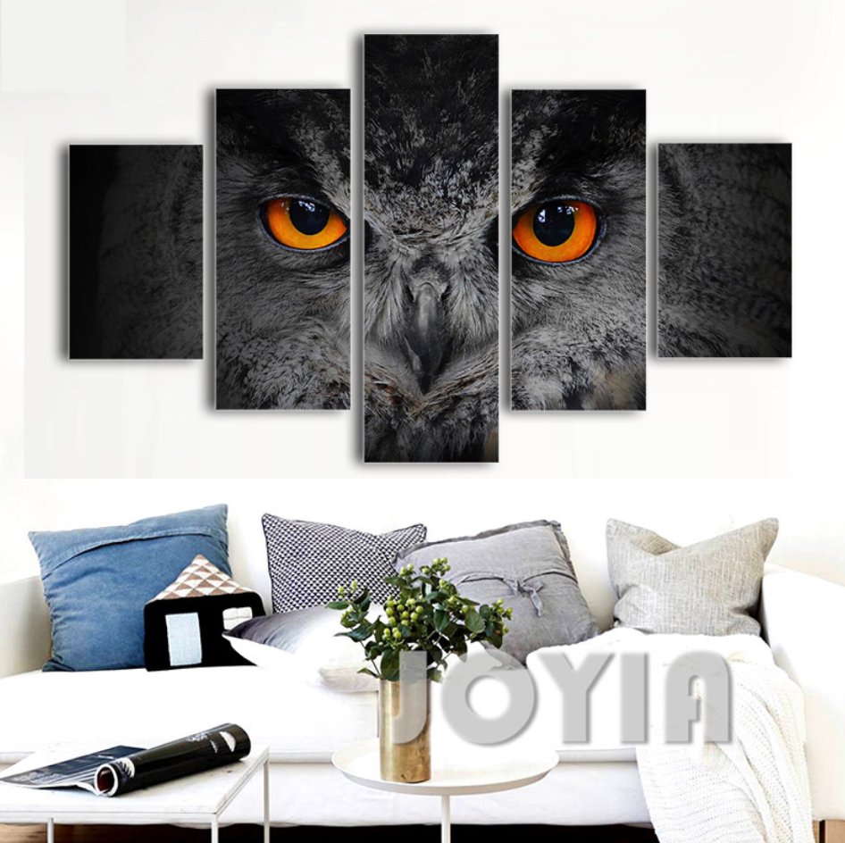 Framed 5 Panels - Owl