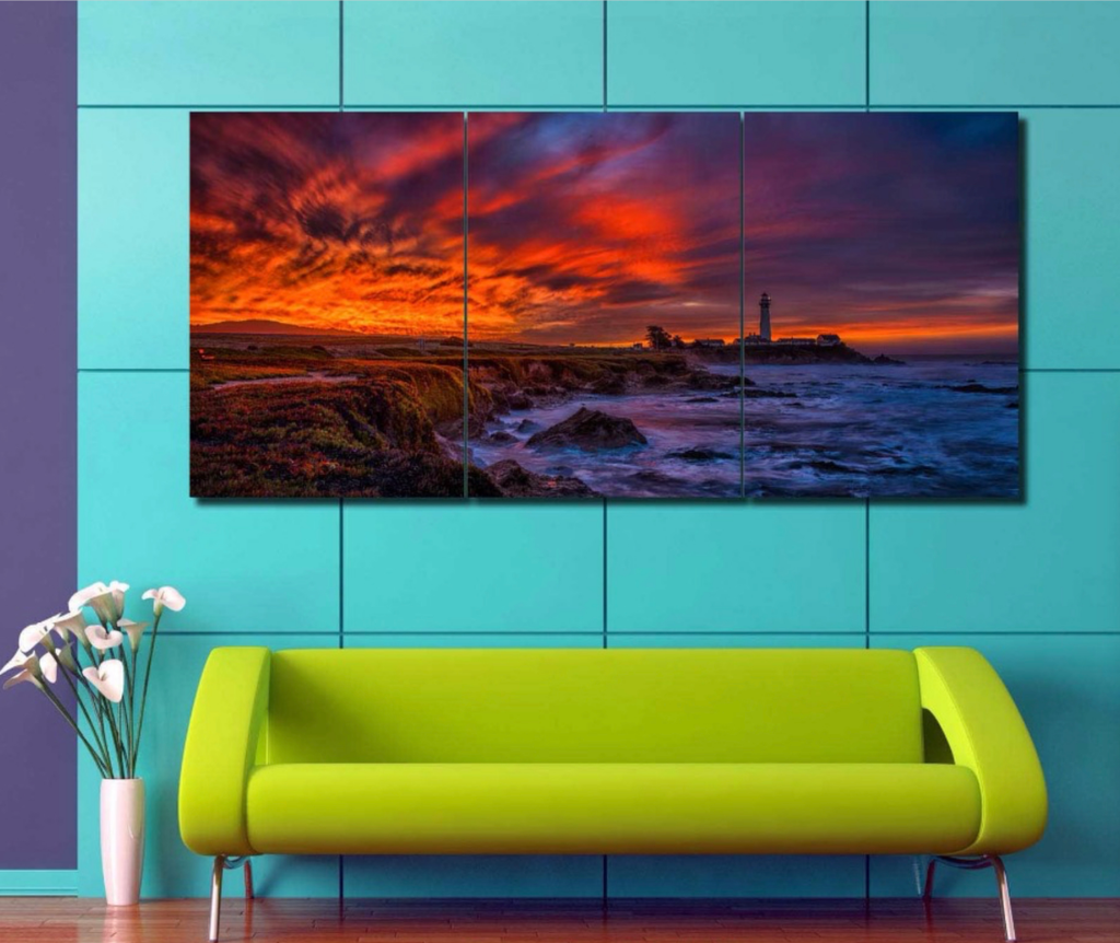 Pine Stretched  Framed 3 Panels - Landscape