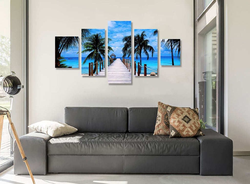 Pine Stretched  Framed 5 Panels - Summer