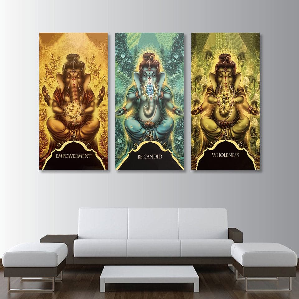 Framed 3 Panels - Ganesha