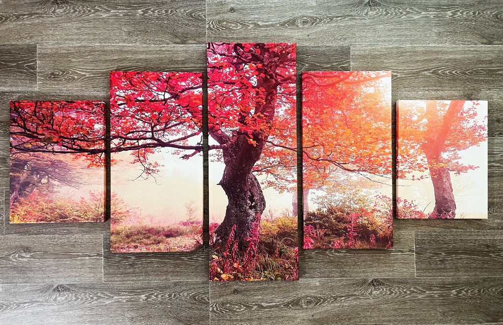 Framed 5 Panels - Finished Products - Tree Art