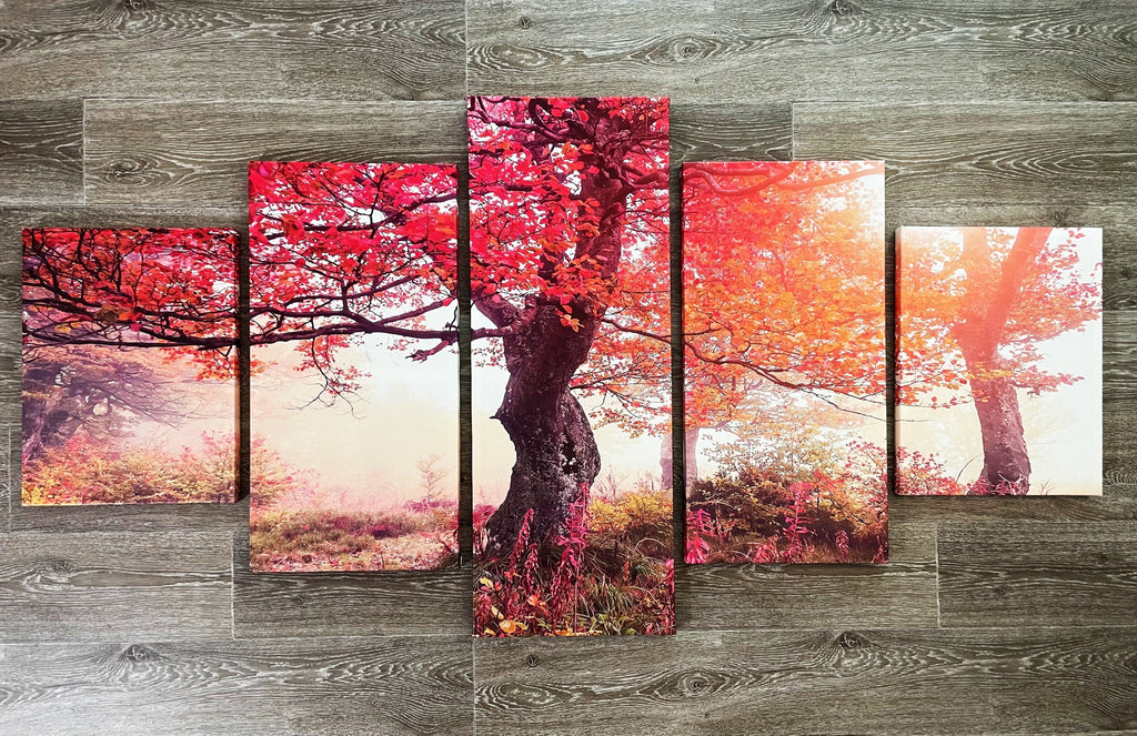 Pine Stretched  Framed 5 Panels - Finished Products - Tree Art