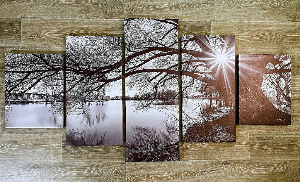 Pine Stretched  Framed 5 Panels - Finished Products - Tree