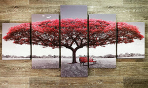 Framed 5 Panels - Finished Products - Red Tree