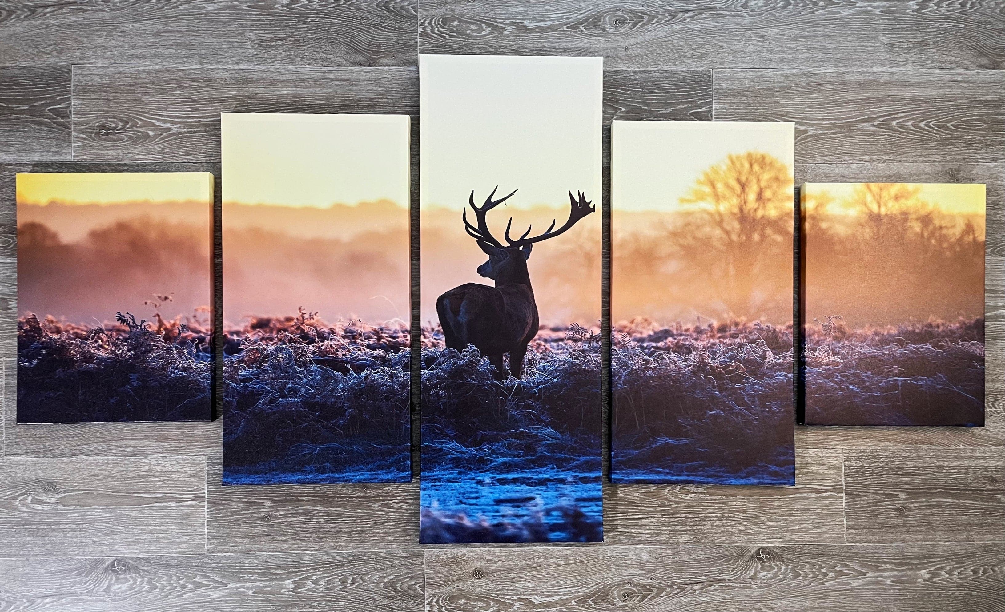 Framed 5 Panels - Finished Products - Deer