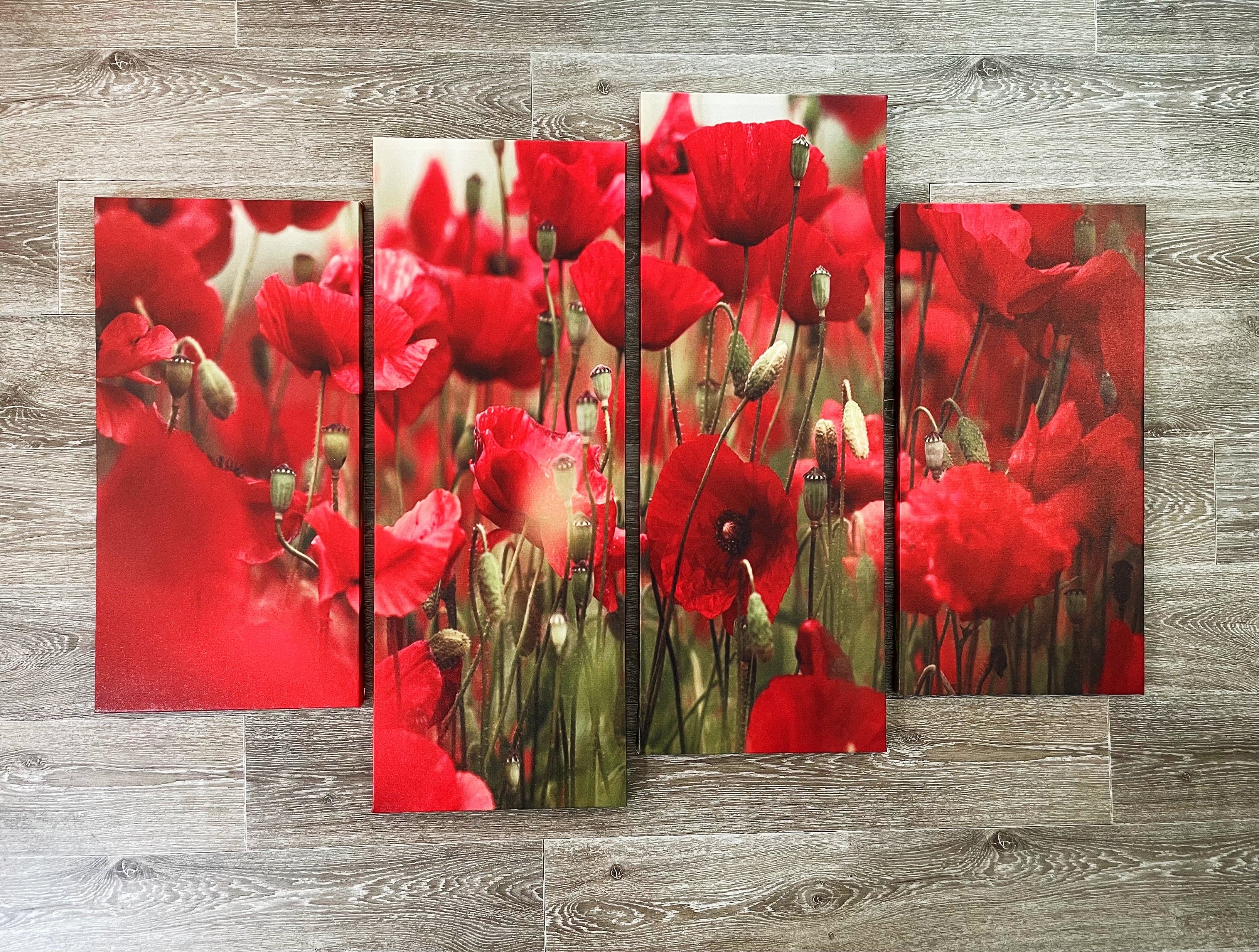 Framed 4 Panels - Flower
