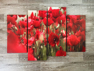 Framed 4 Panels - Flower