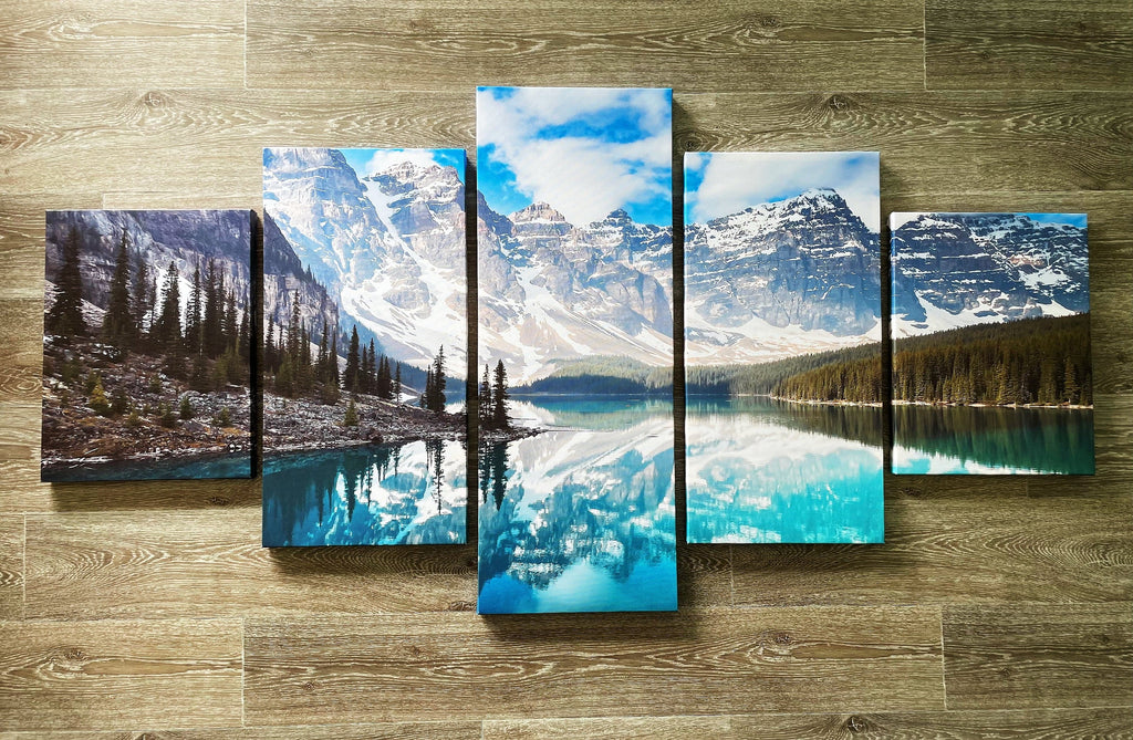 Pine Stretched  Framed 5 Panels - Finished Products - Landscape